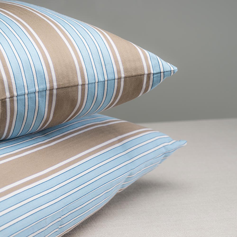  Square Kip Cushion in Regatta Cotton, Blue 