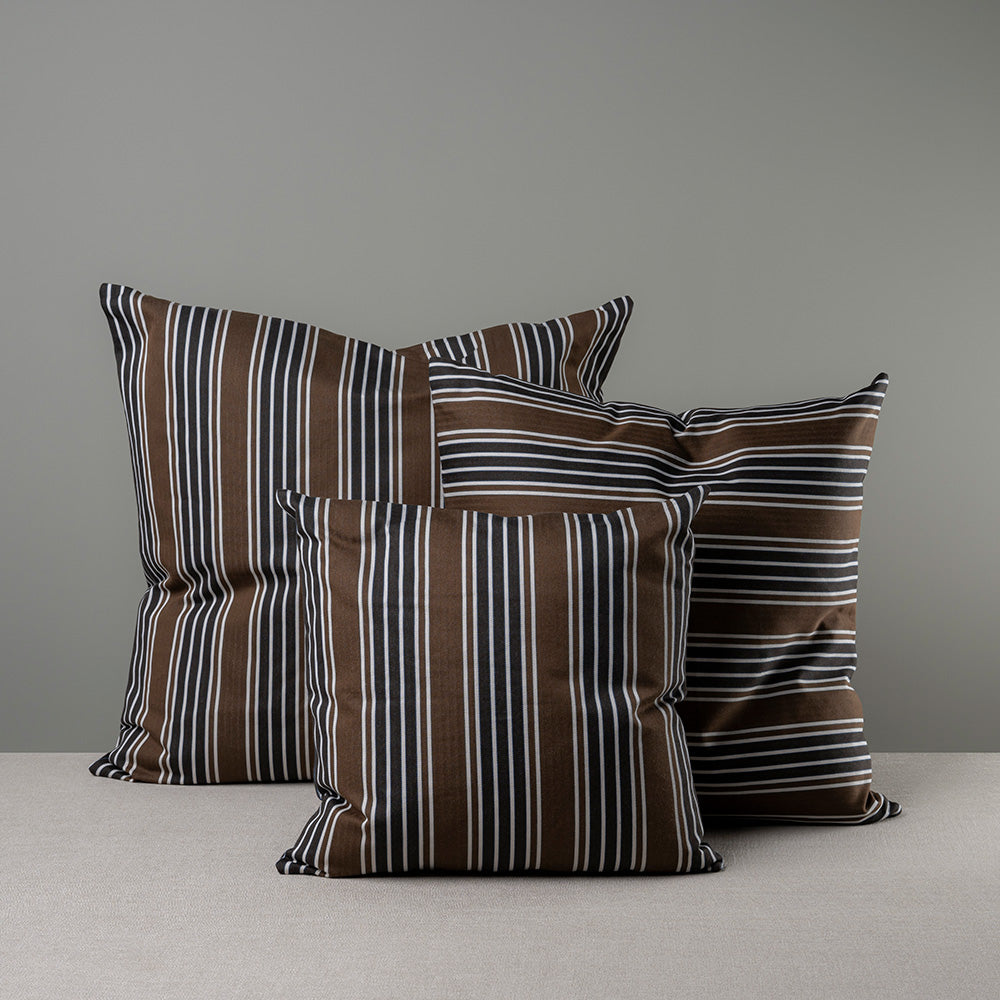 Square Kip Cushion in Regatta Cotton, Charcoal