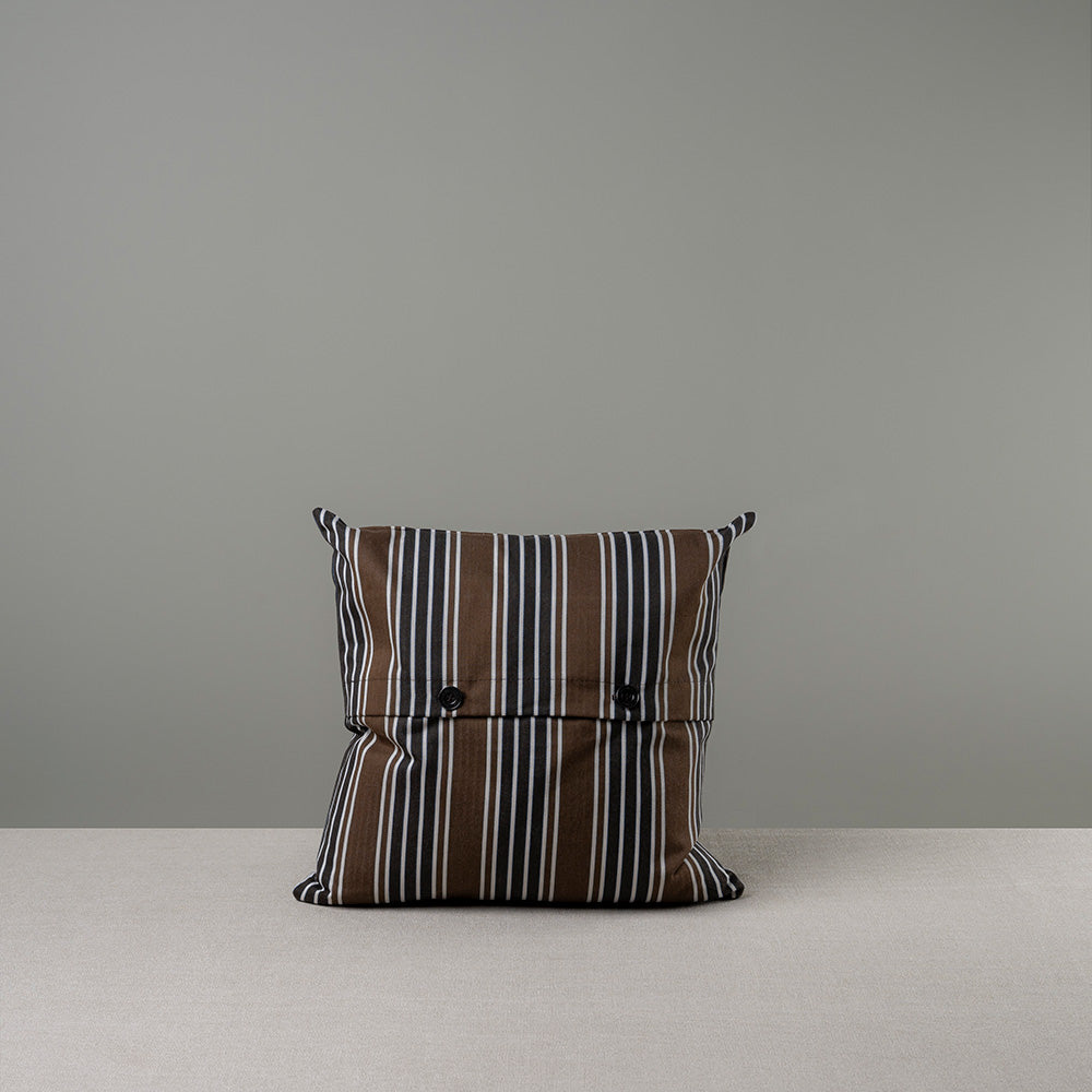 Back Side of Medium Square Cushion in Cotton, Charcoal - By NiX
