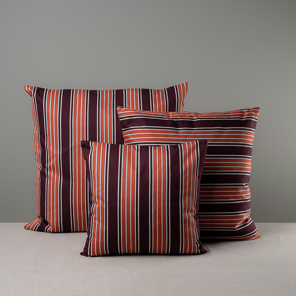  Square Kip Cushion in Regatta Cotton, Flame 