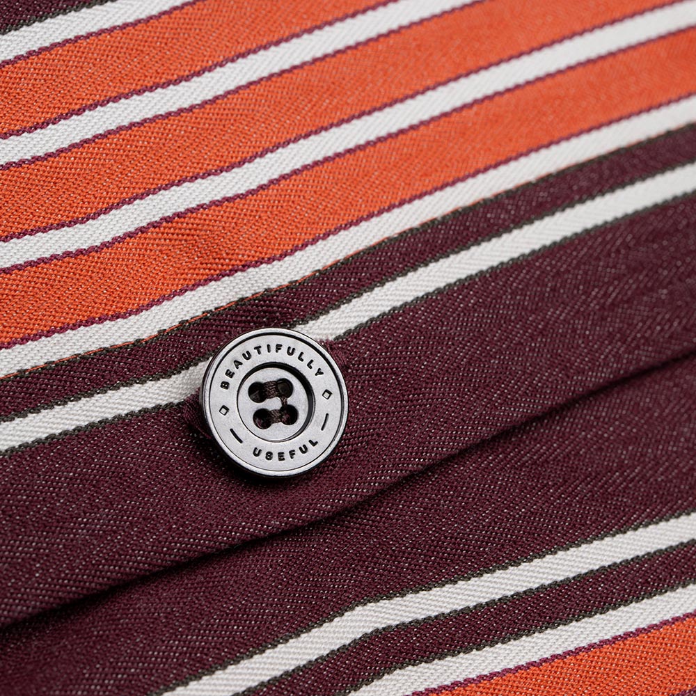 Square Kip Cushion in Regatta Cotton, Flame