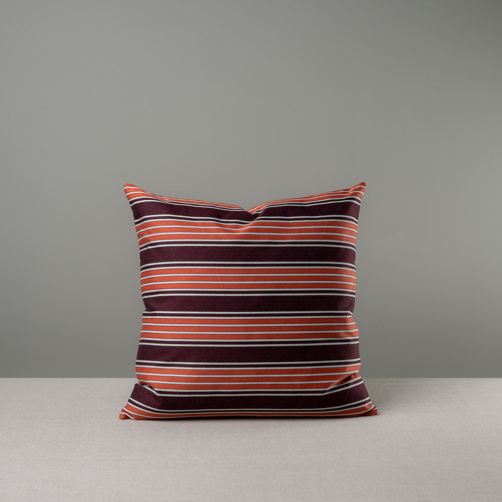 Square Kip Cushion in Regatta Cotton, Flame