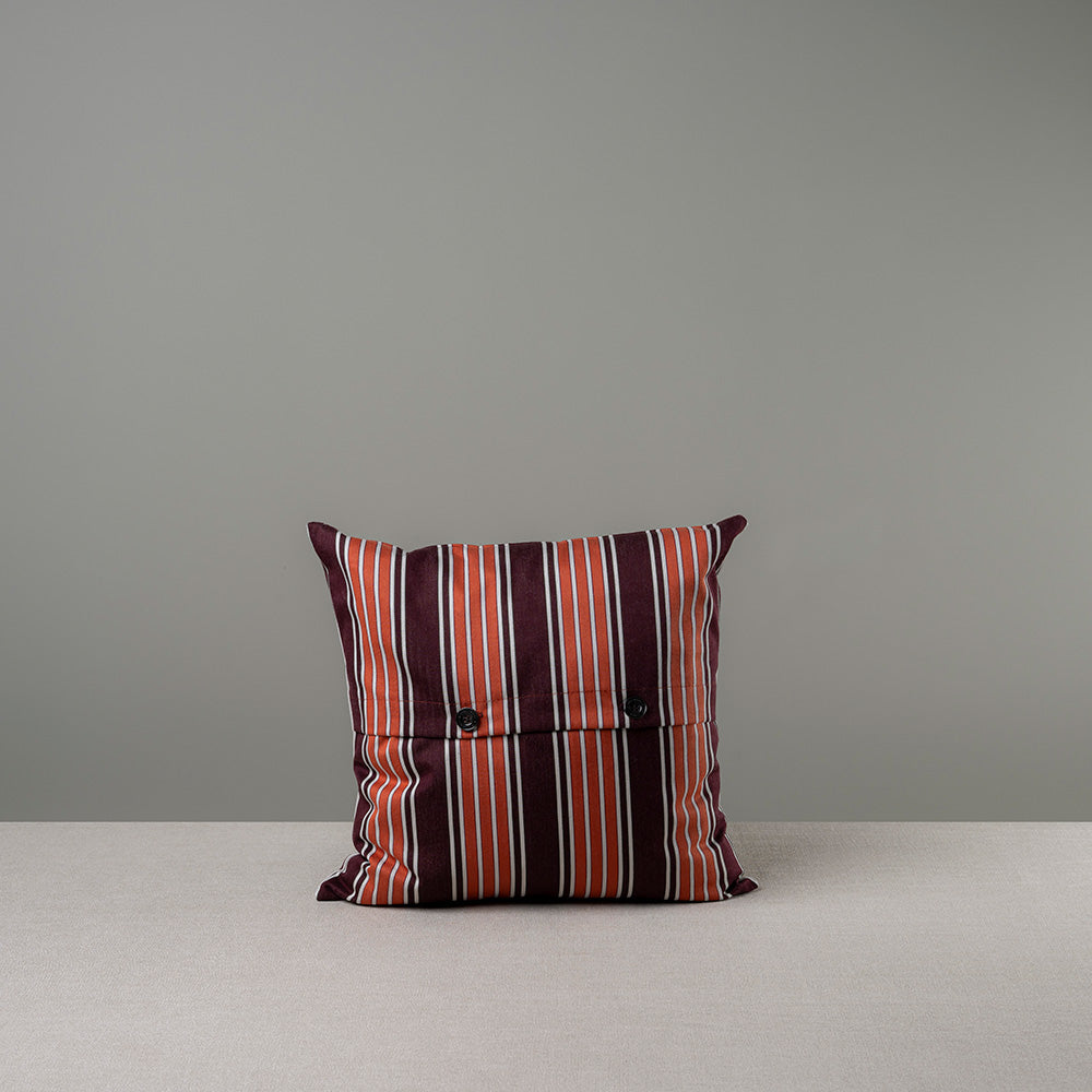Back Side of Square Kip Cushion in Regatta Cotton, Flame With 2 Buttons - NiX