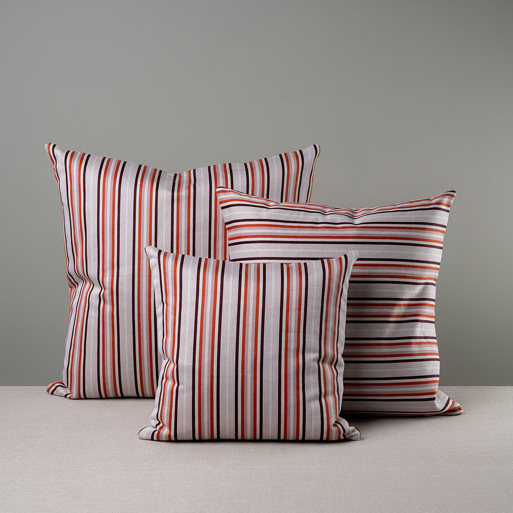  Square Kip Cushion in Slow Lane Cotton Linen, Berry 