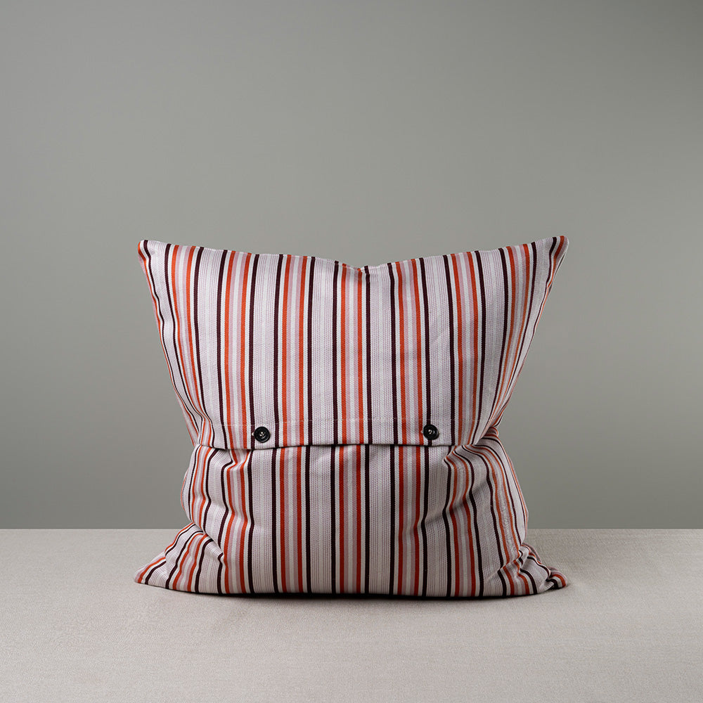  Square Kip Cushion in Slow Lane Cotton Linen, Berry 