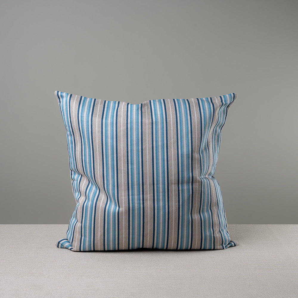 Square Kip Cushion in Slow Lane Cotton Linen, Blue