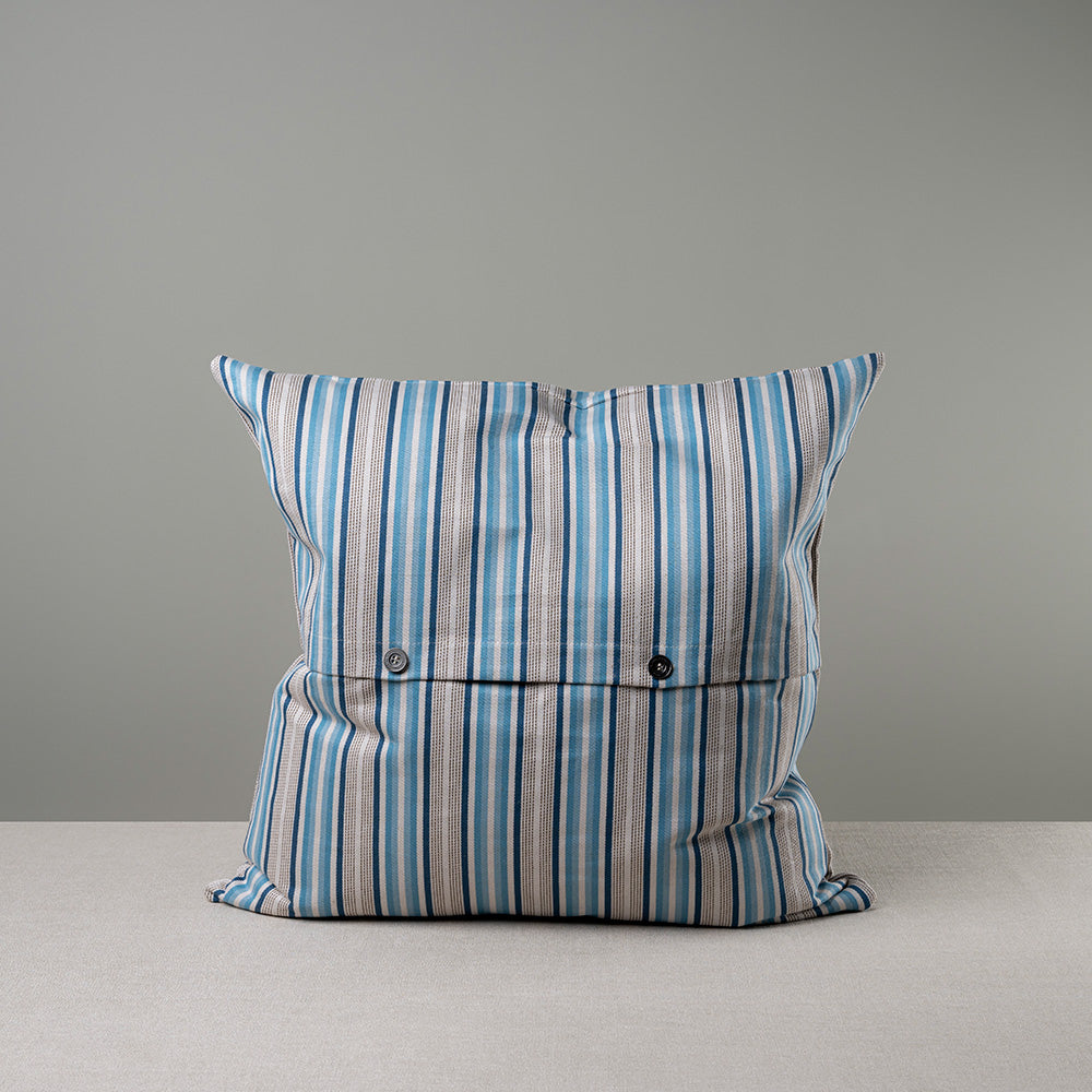 Square Kip Cushion in Slow Lane Cotton Linen, Blue