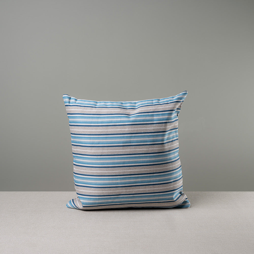 Square Kip Cushion in Slow Lane Cotton Linen, Blue