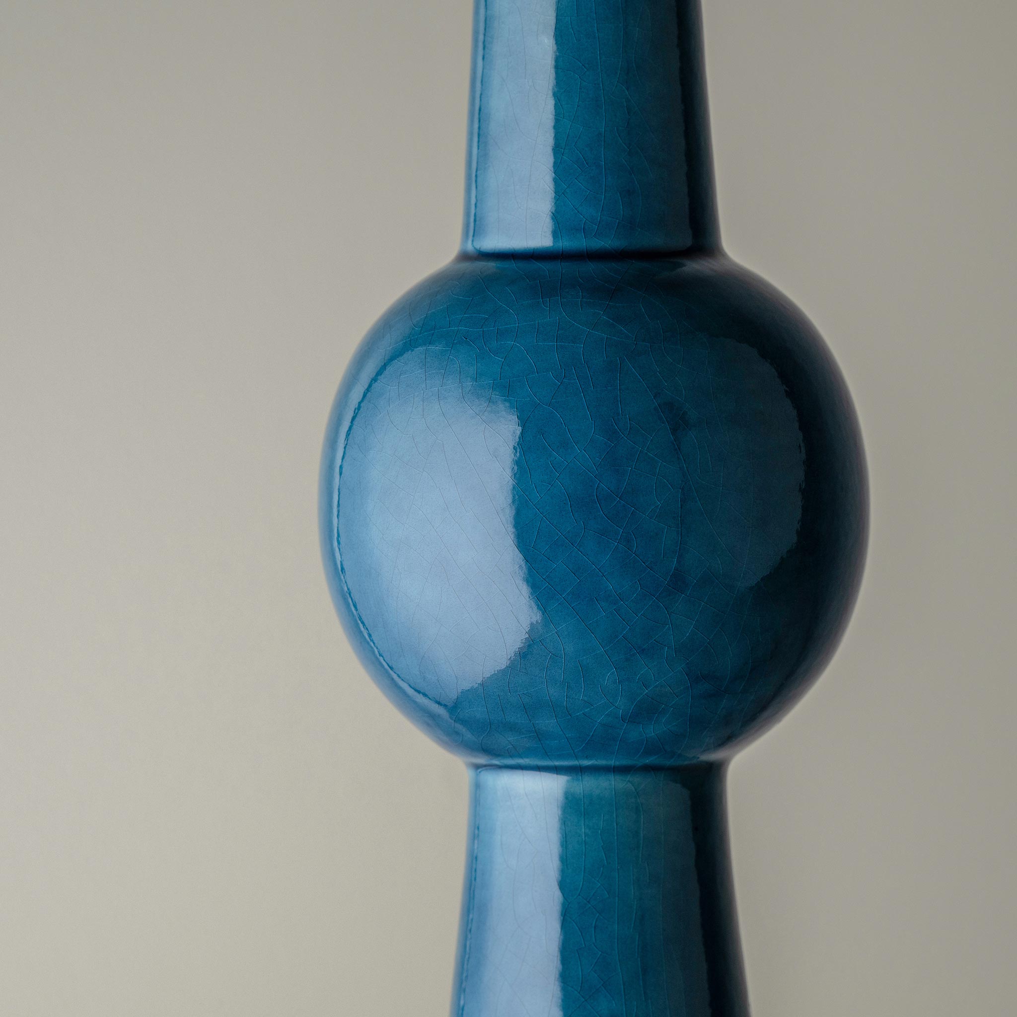 Comet Ceramic Table Lamp Base in Blue, Design Closeup - Nicola Harding