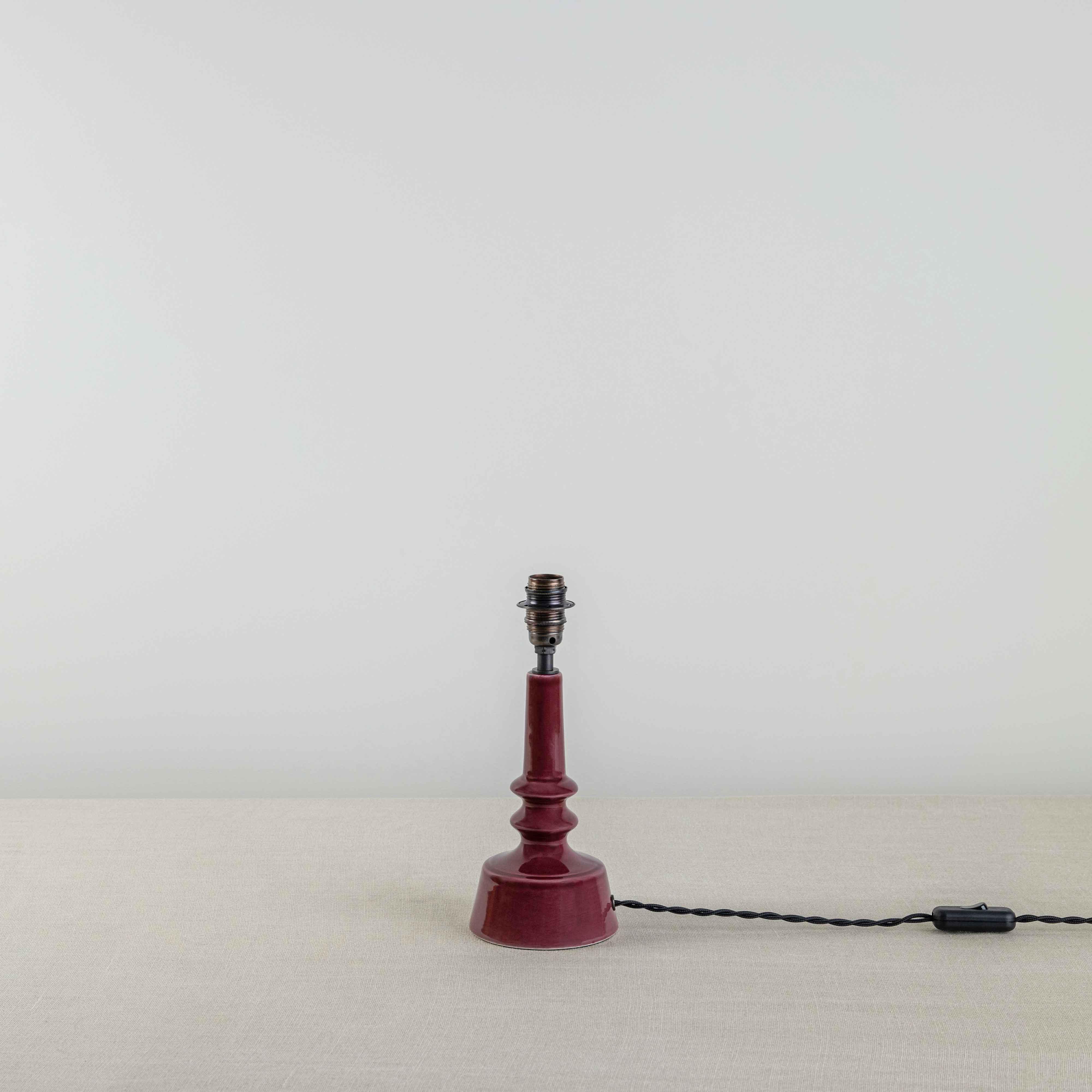 Ditsy Ceramic Table Lamp Base in Damson Pink - Nicola Harding