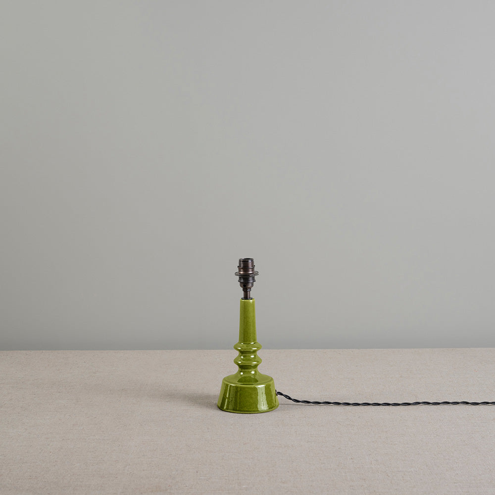 Ditsy Ceramic Table Lamp Base in Olive Green - Nicola Harding