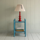 Wooden Table Lamp in Berry Red Base with lampshade - By NiX