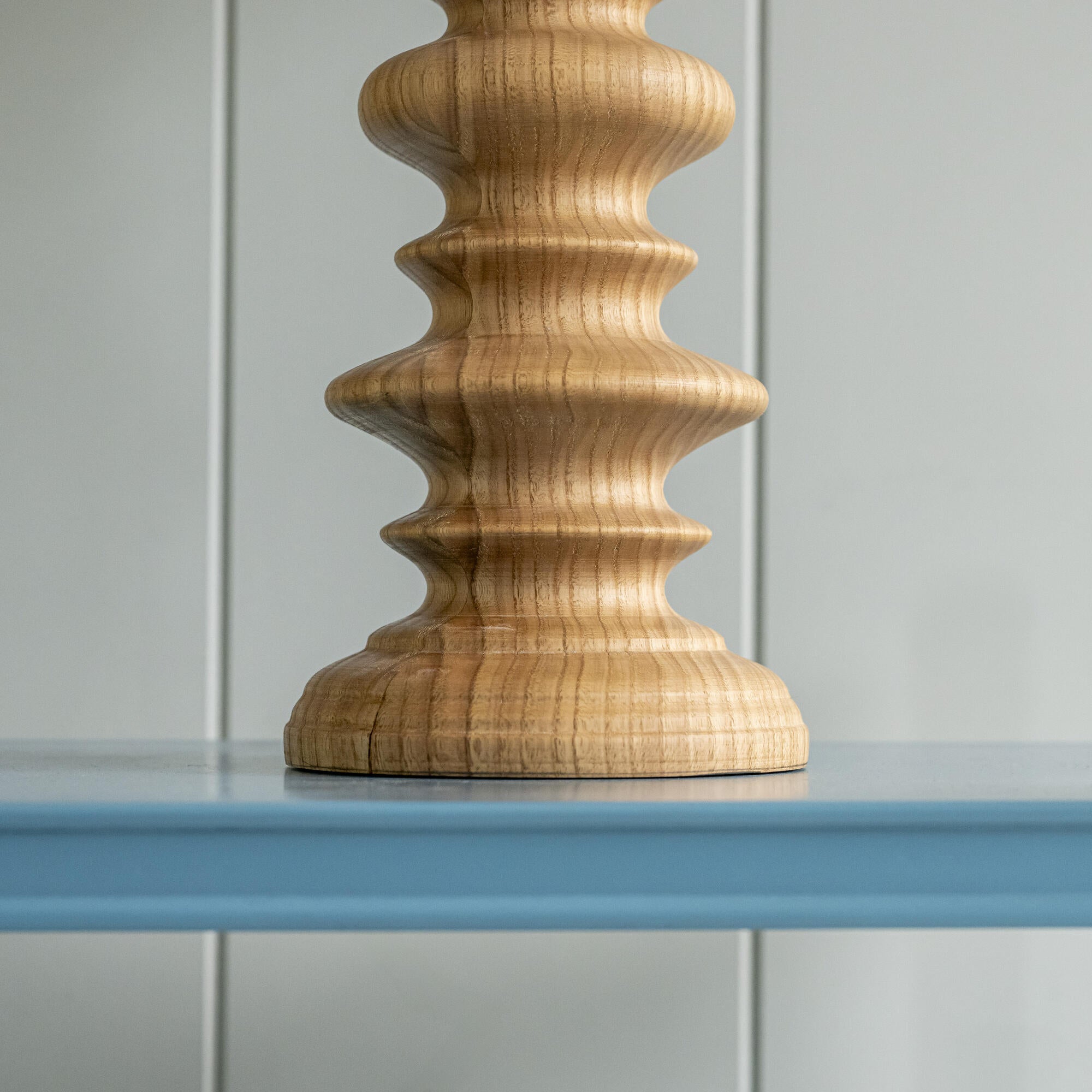Wooden Table Lamp Base in Natural Oak Refine Design - Closeup