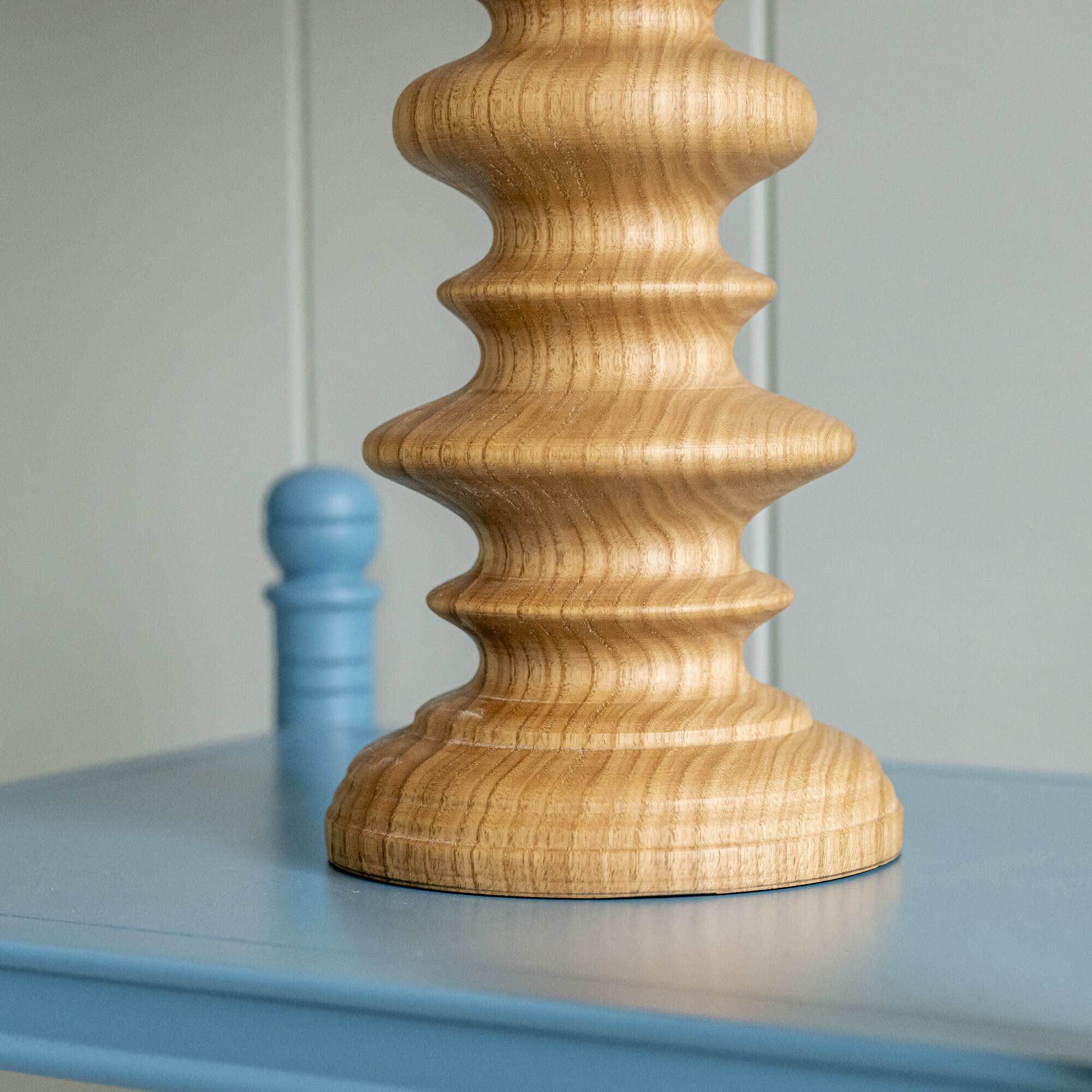 Wooden Table Lamp Base Design Closeup - By NiX