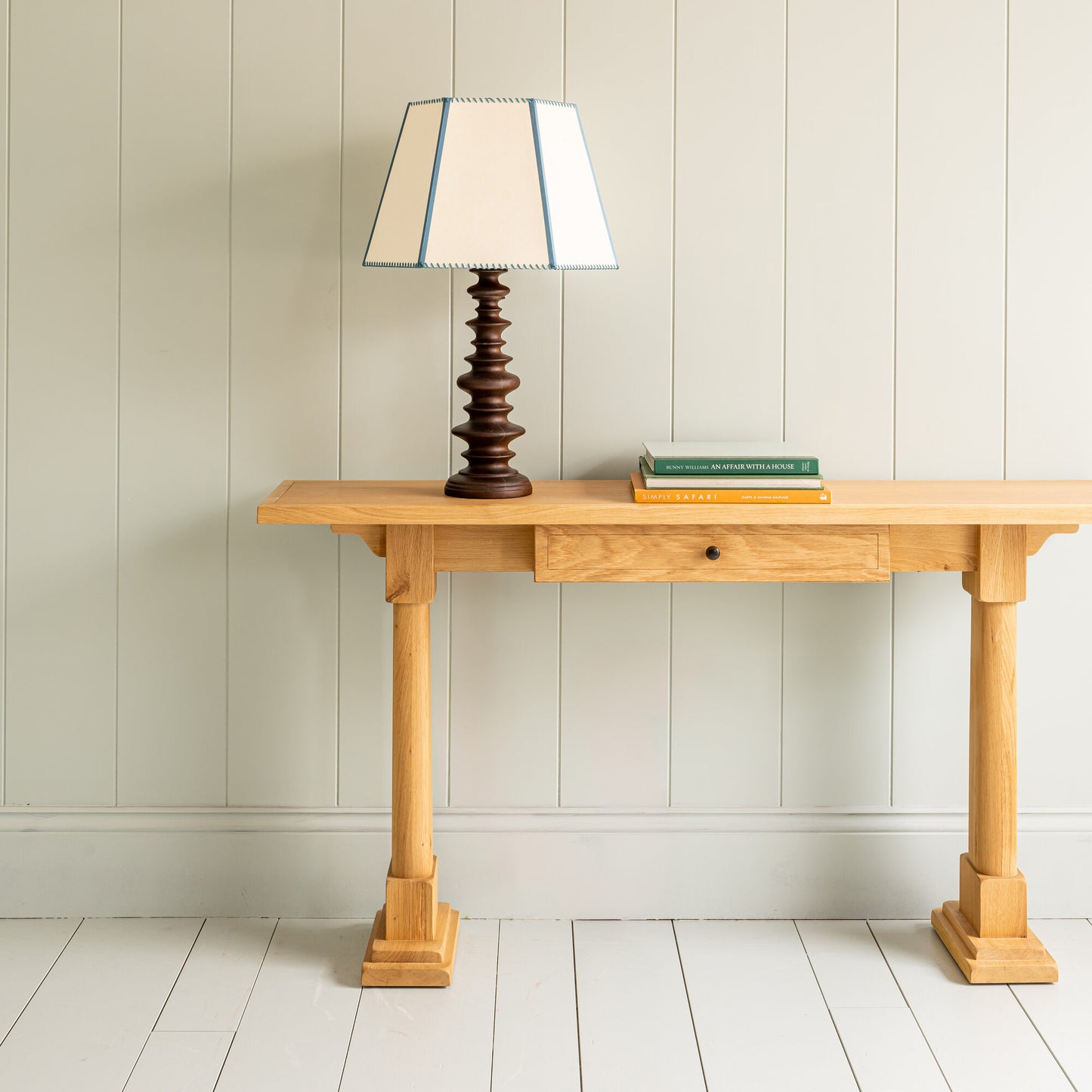 Good Turn Wooden Table Lamp Base in Smoky Oak - By NiX
