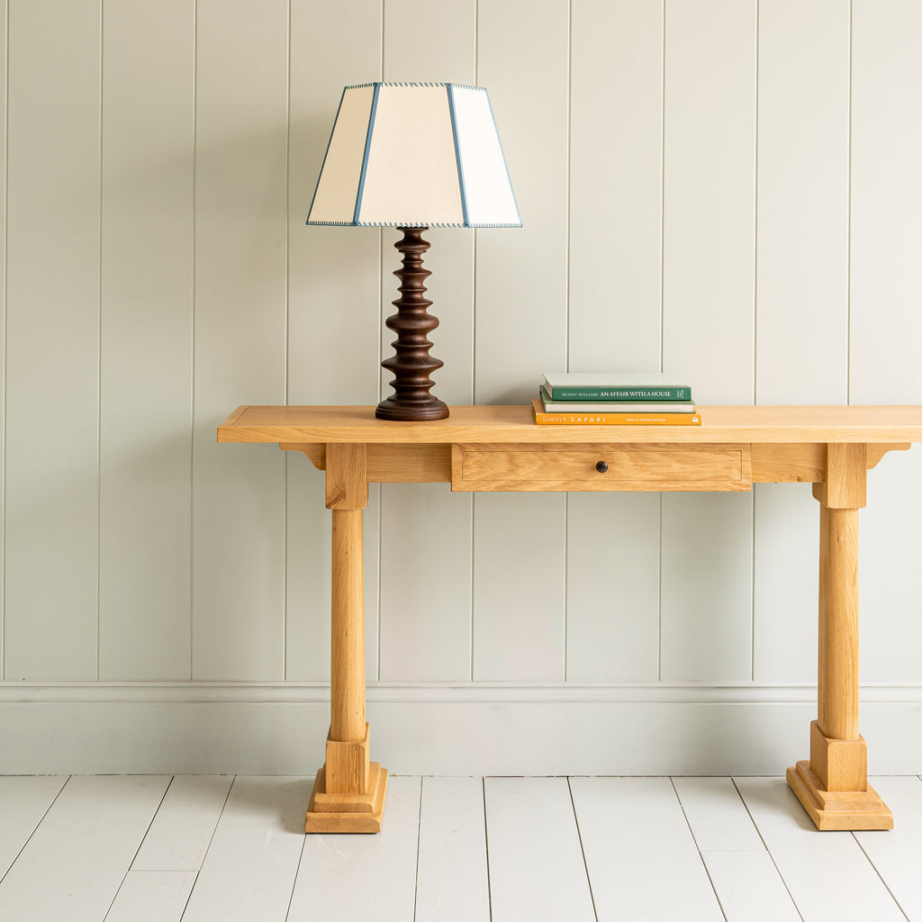 Good Turn Wooden Table Lamp Base in Smoky Oak - By NiX