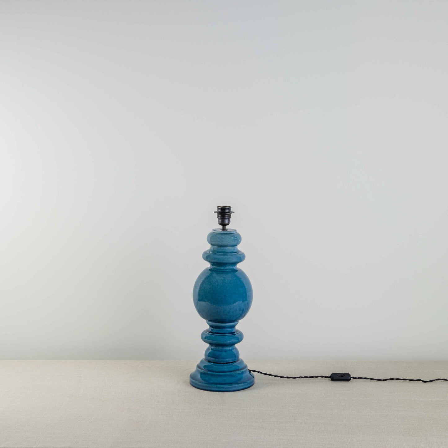 Hourglass Ceramic Table Lamp Base in Blue - Nicola Harding