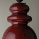 Closeup of Hourglass Ceramic Table Lamp Base in Cherry - Nicola Harding