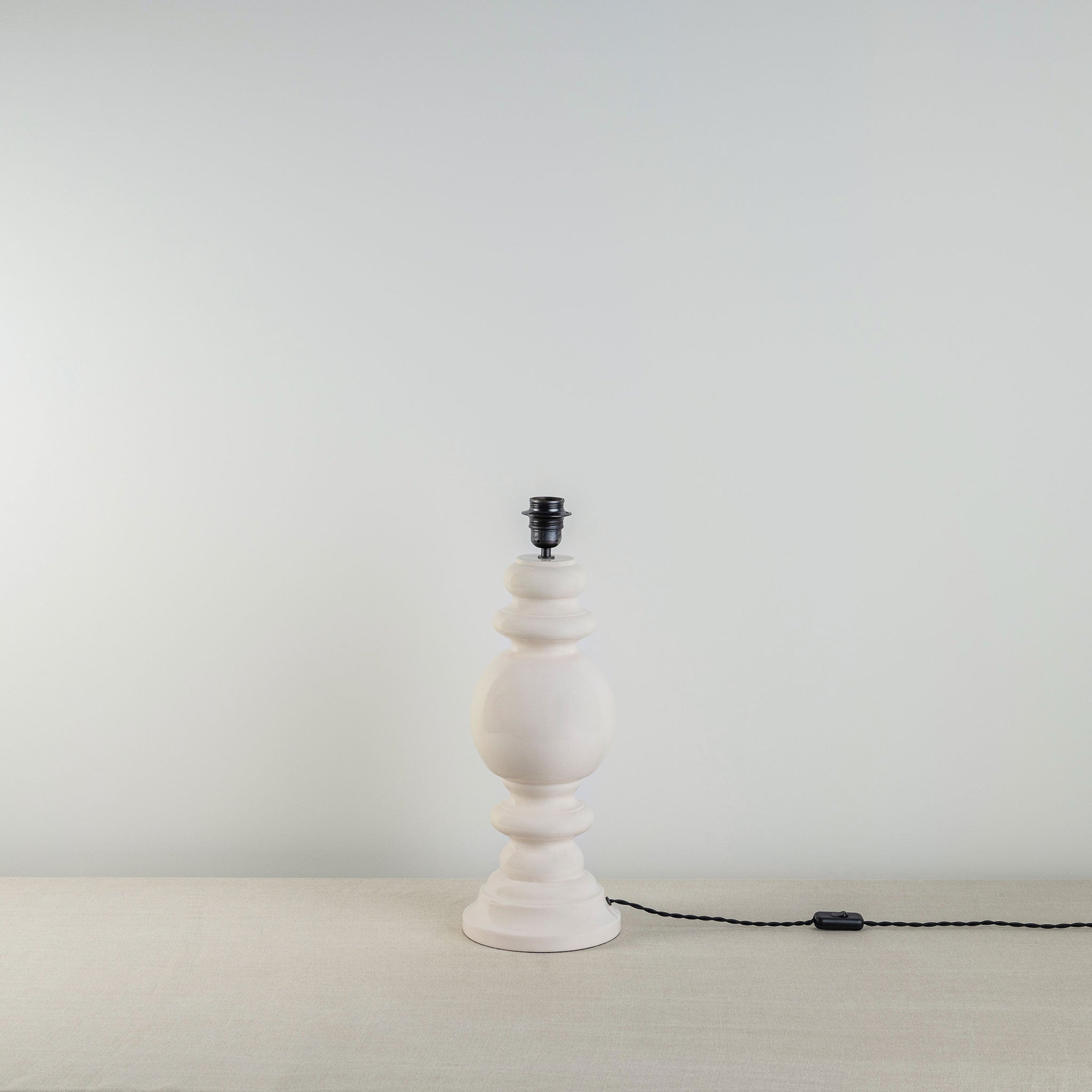 Hourglass Ceramic Table Lamp Base in White - NiX By Nicola Harding