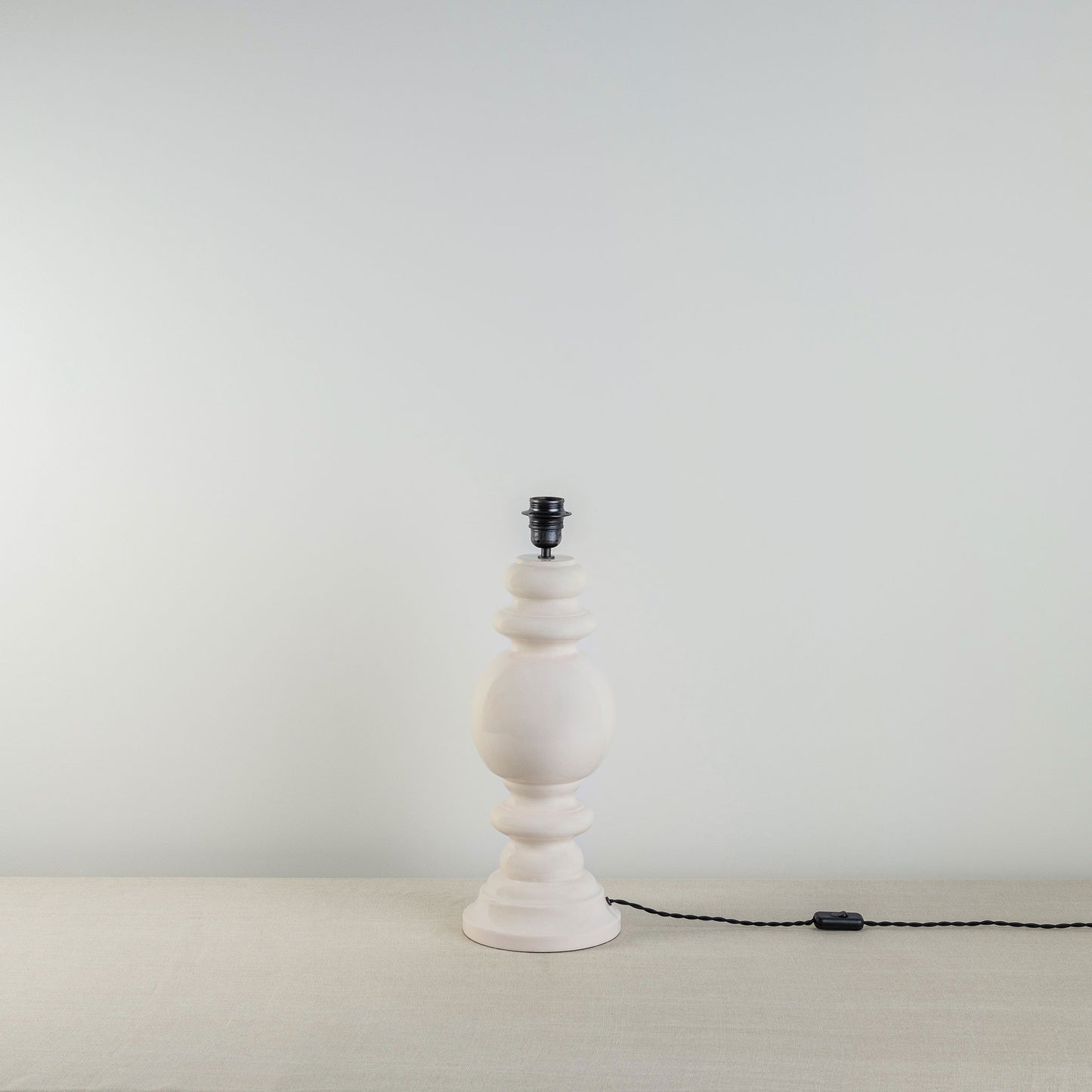 Hourglass Ceramic Table Lamp Base in White - NiX By Nicola Harding