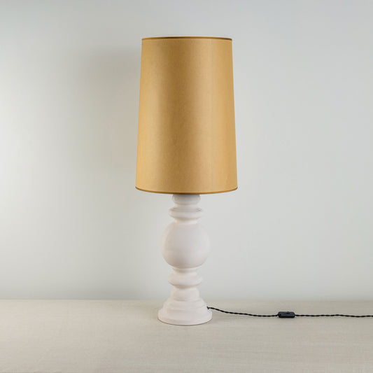Hourglass Ceramic Table Lamp Base in White