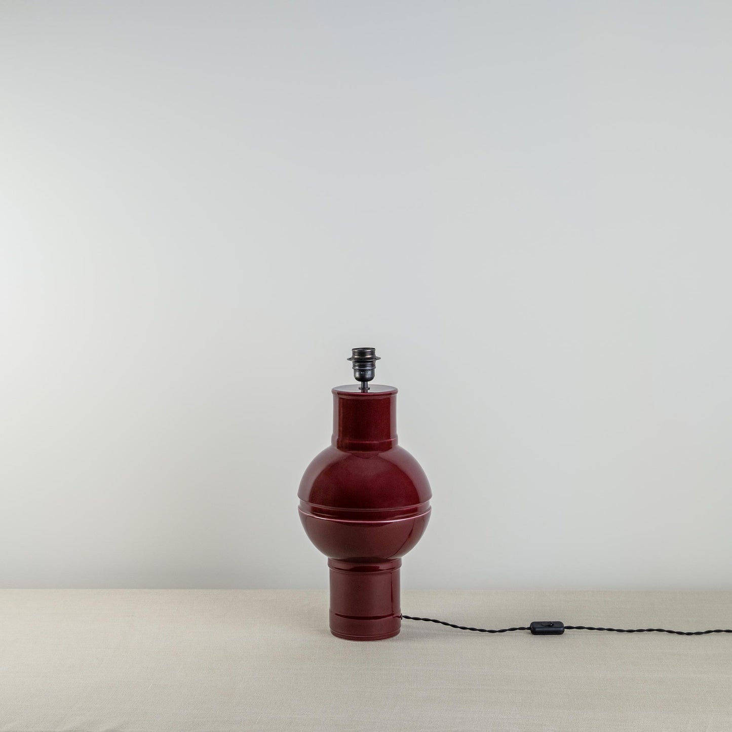 Orb Ceramic Table Lamp Base in Red - Nicola Harding
