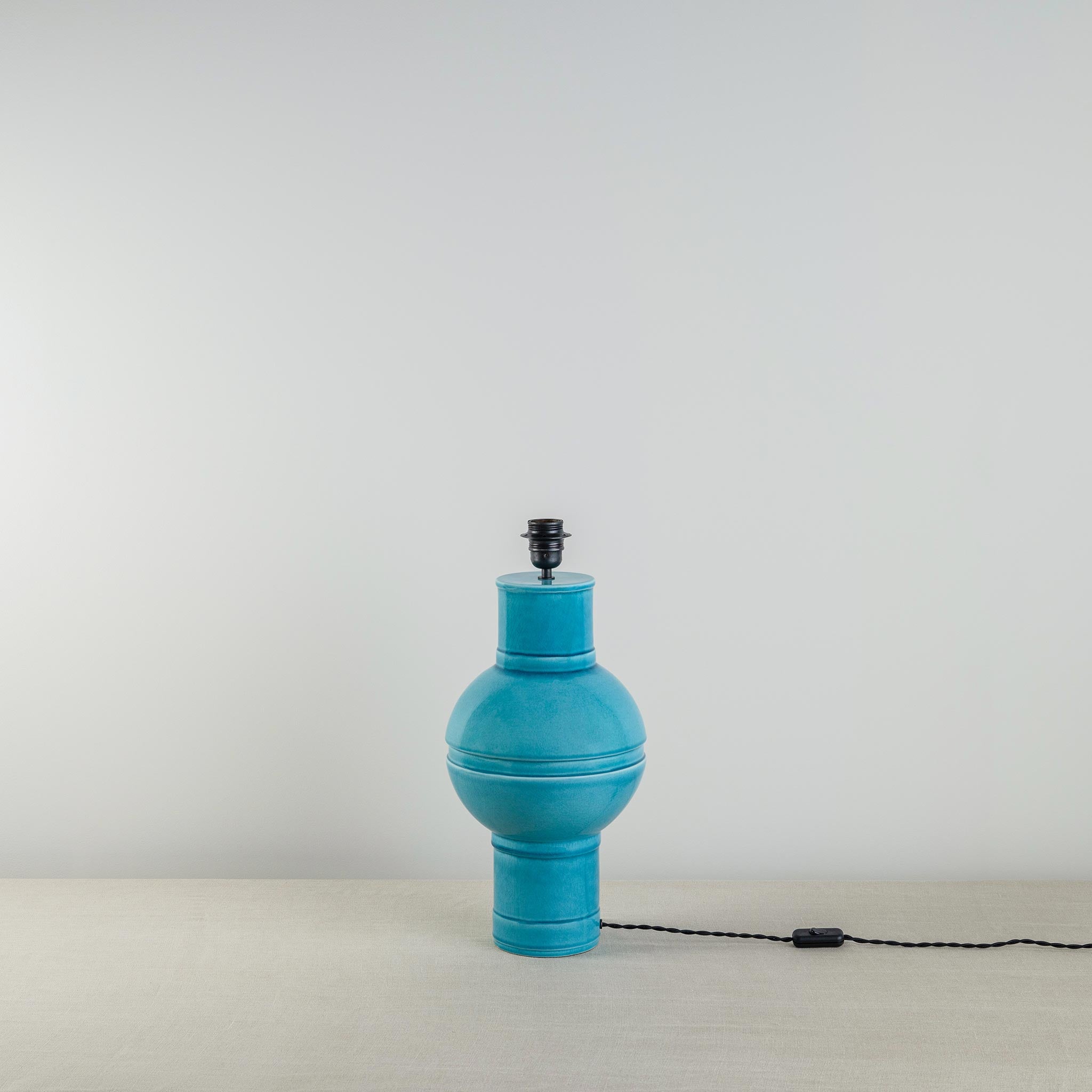 Orb Ceramic Table Lamp Base in Turquoise - Nicola Harding