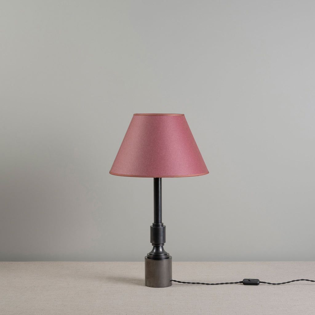Waxed solid brass lamp base with pink lampshade - By NiX