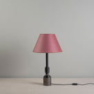 Waxed solid brass lamp base with pink lampshade - By NiX