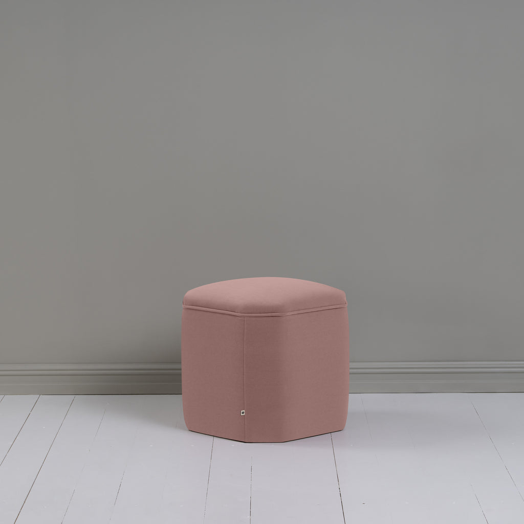 Thither Hexagonal Ottoman in Intelligent Velvet Rose - NiX