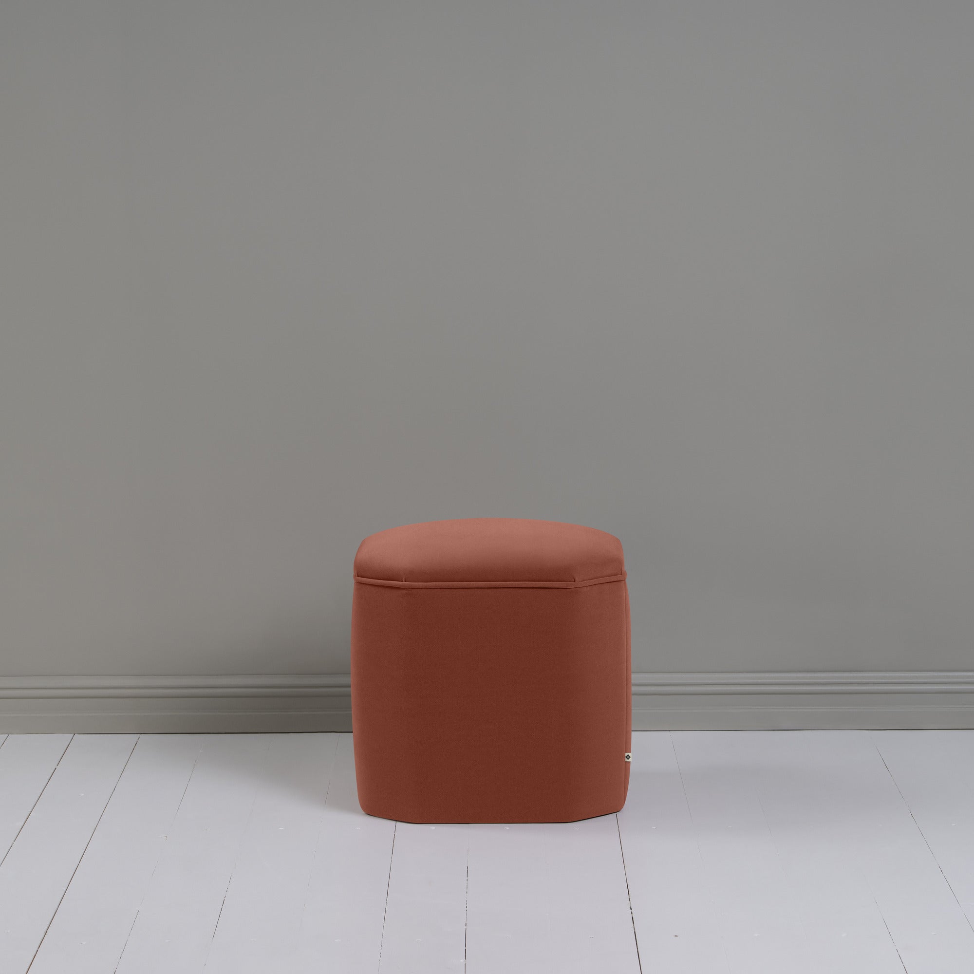 Thither Hexagonal Ottoman in Intelligent Velvet Sienna Back View - NiX