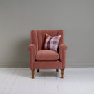 Front View of Time Out Armchair in Intelligent Velvet Damson With Cushion - By NiX