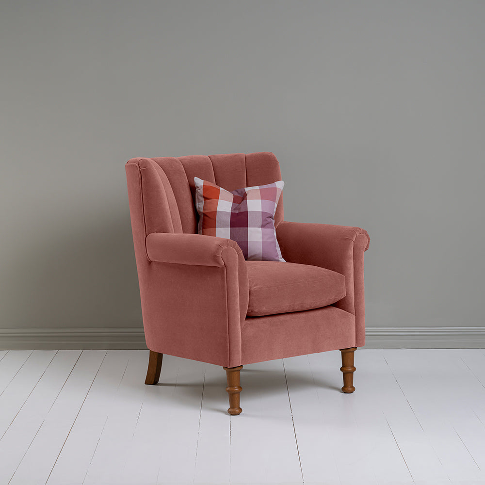 Time Out Armchair in Intelligent Velvet Damson With Cushion - NiX