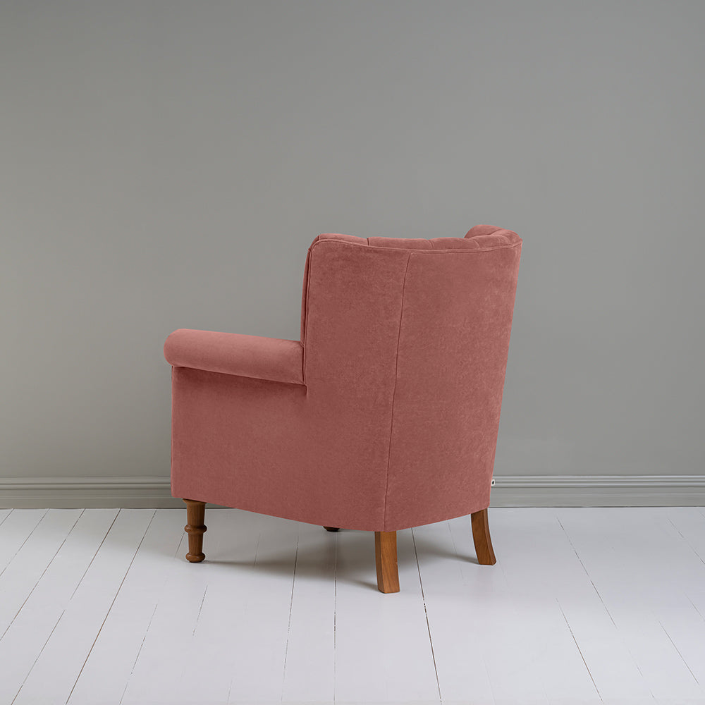 Back View of Time Out Armchair in Intelligent Velvet Damson - NiX