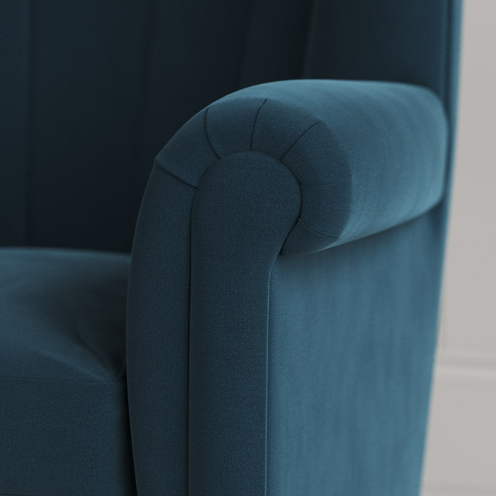 Time Out Armchair in Intelligent Velvet Aegean