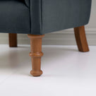 Time Out Armchair in Laidback Linen Midnight, Front View Design Closeup - NiX