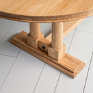 Foot Design of Tuck-In Oval Dining Table in Lacquered Oak - NiX