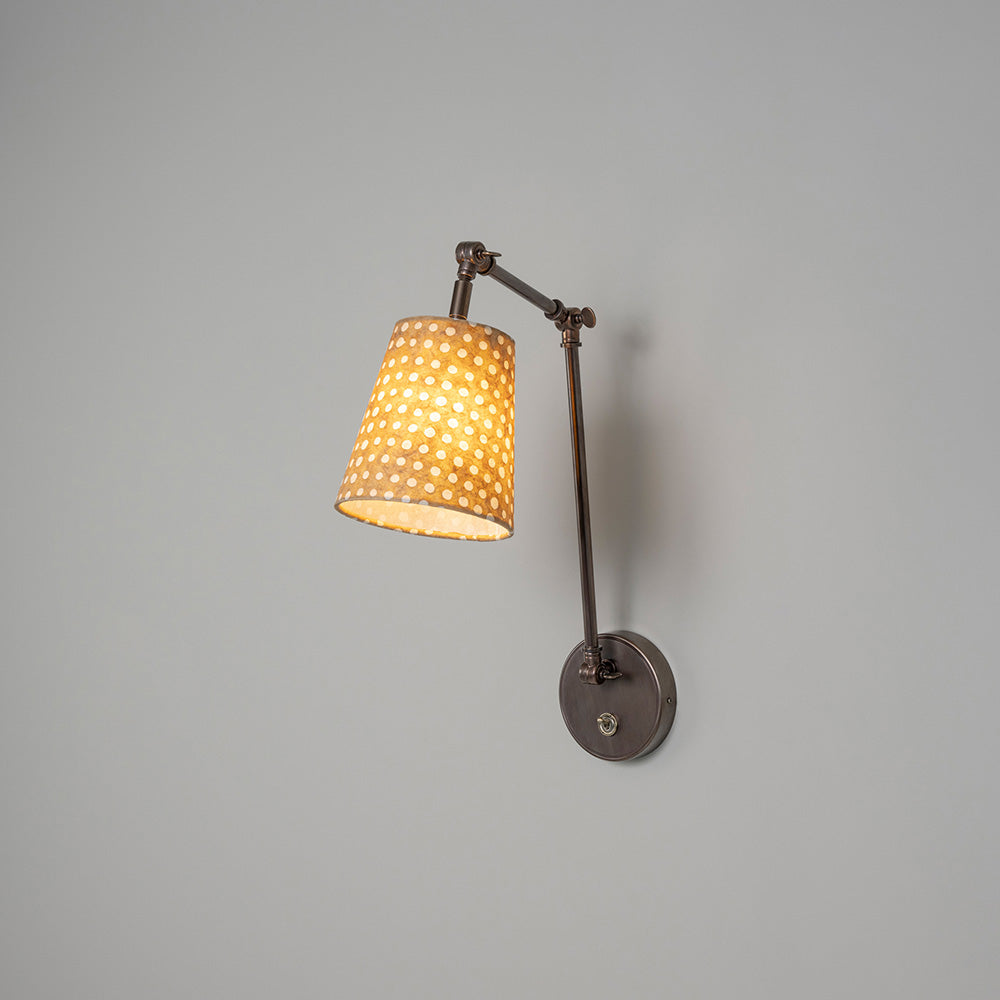 Focused Wall Light in Waxed Brass, Swivels Left