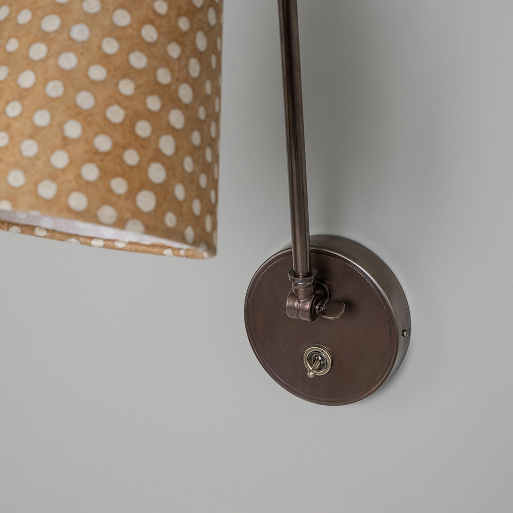 Focused Wall Light in Waxed Brass, Swivels Left