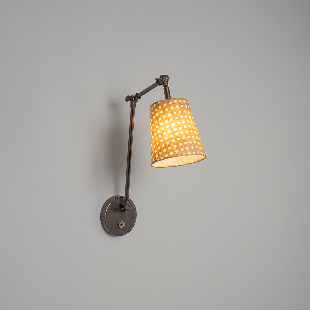 Focused Wall Light in Waxed Brass, Swivels Right