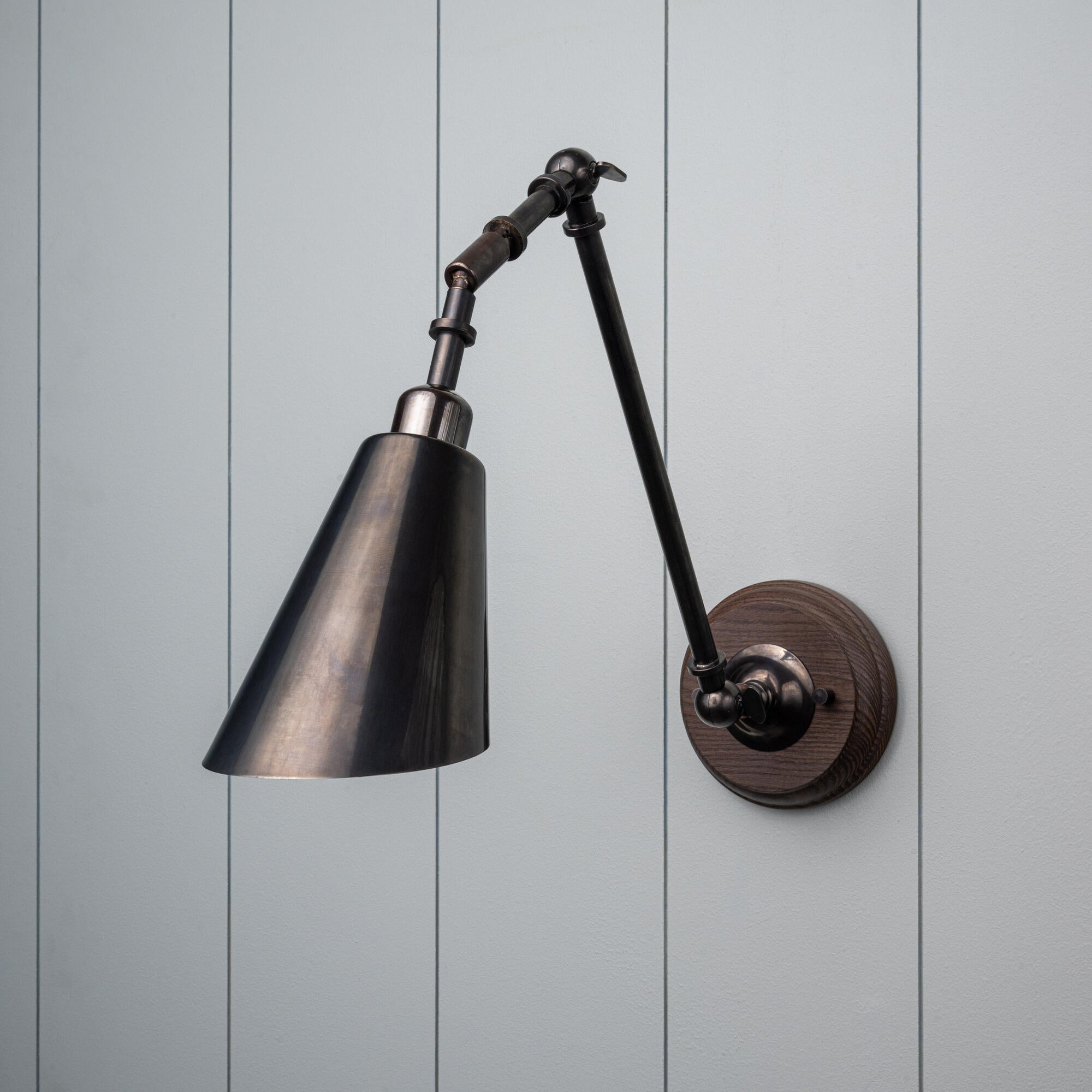 Limelight Waxed Brass Wall Light With Metal Shade - By NiX