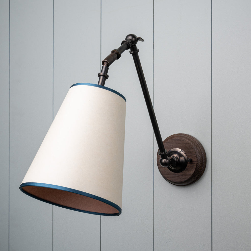 Waxed Brass Wall Light With Soft White Lampshade - By NiX