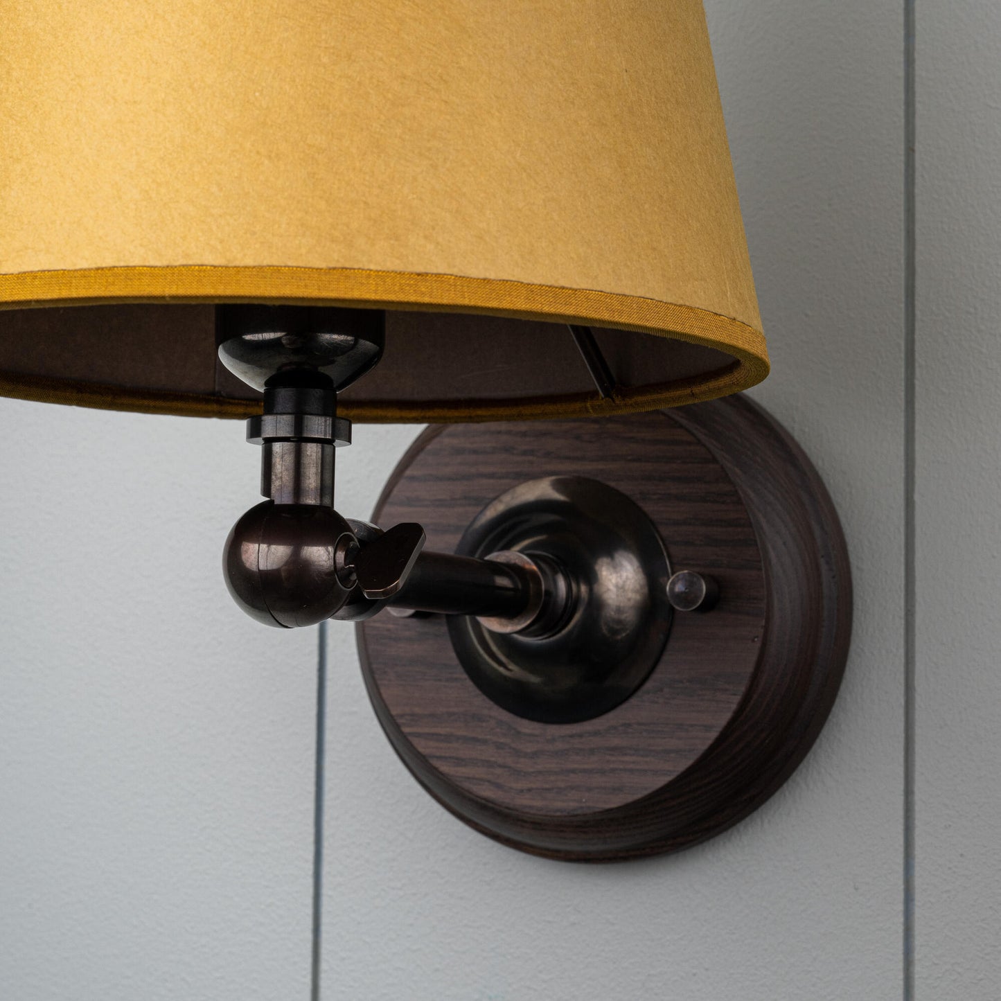 Brass Wall Light With Mustard Lampshade