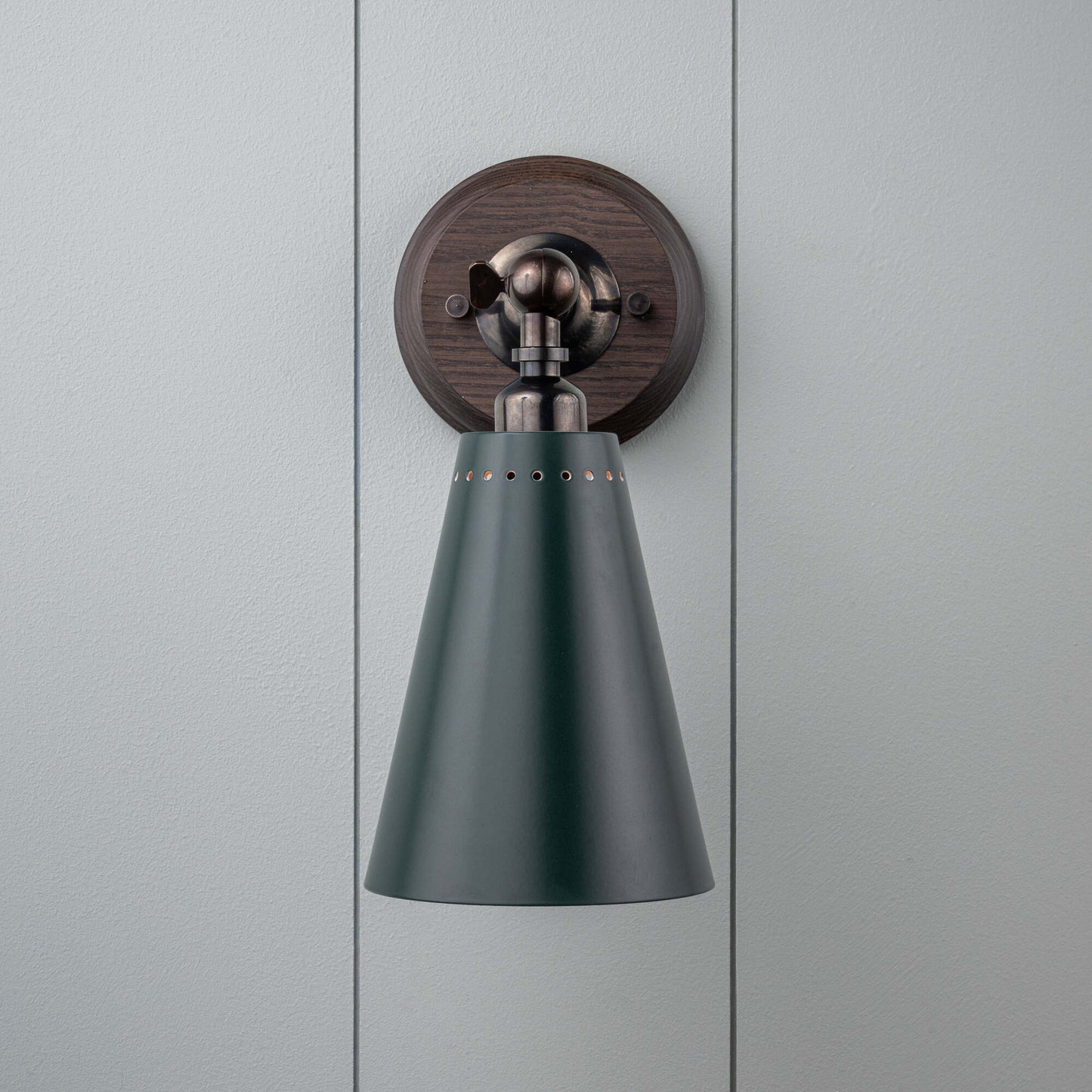 Brass Wall Light With Green Lampshade