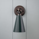 Brass Wall Light With Green Lampshade