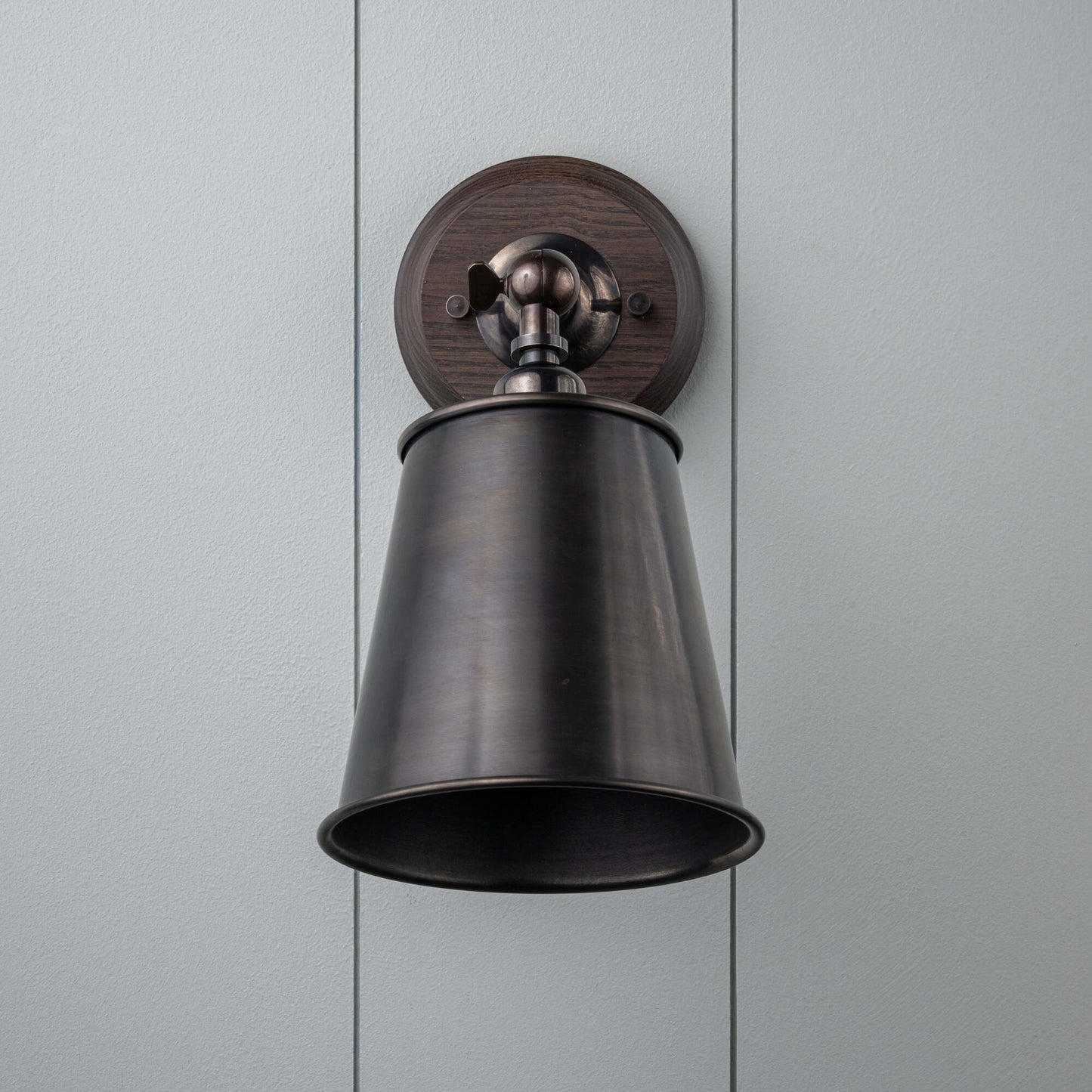 Brass Wall Light With Metal Lampshade