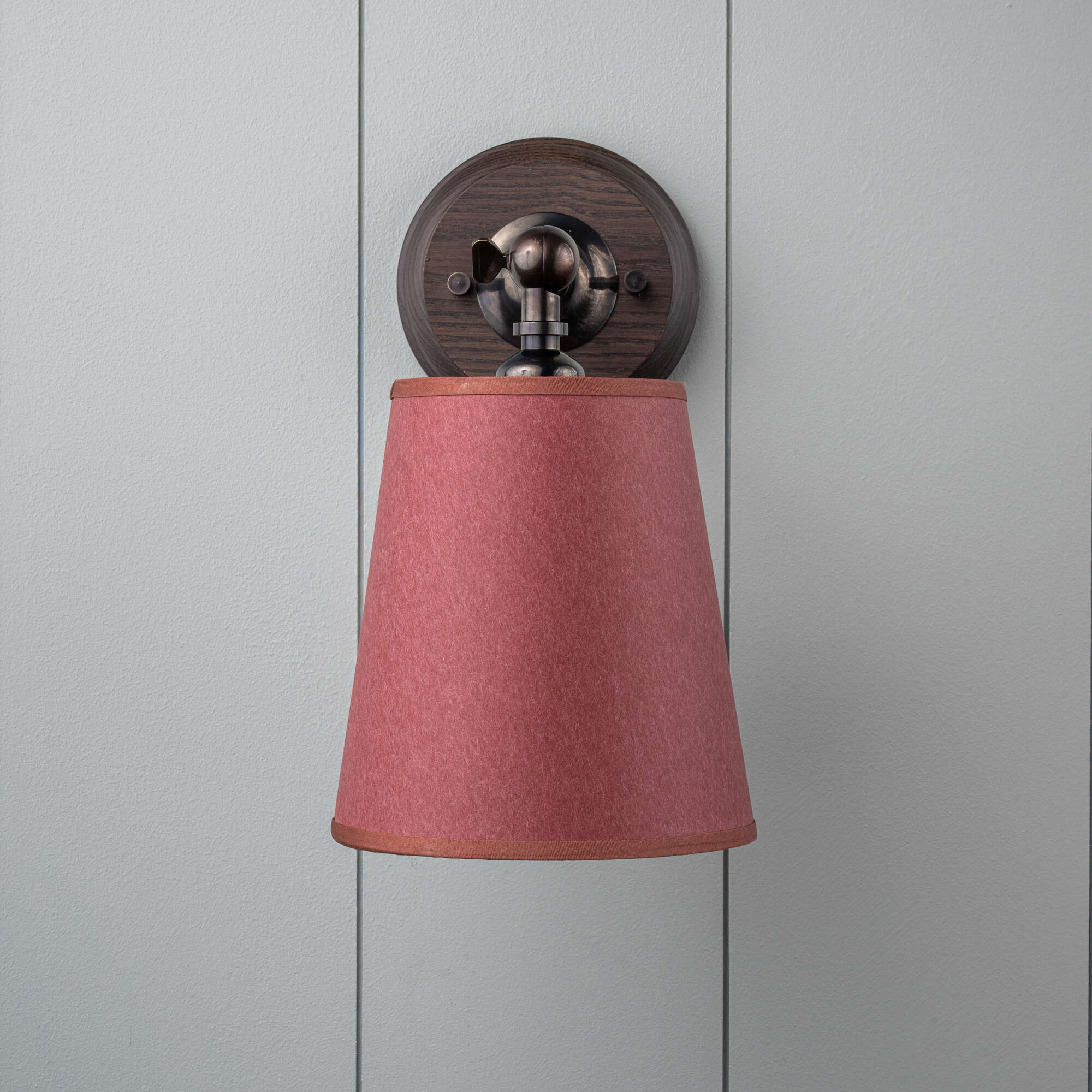 Brass Wall Light With Burgundy Lampshade - By NiX
