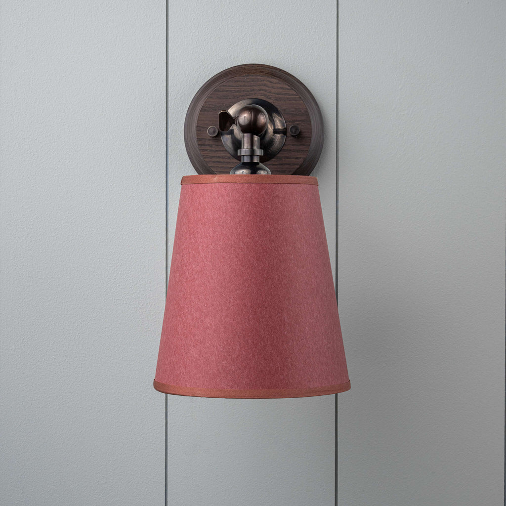 Brass Wall Light With Burgundy Lampshade - By NiX