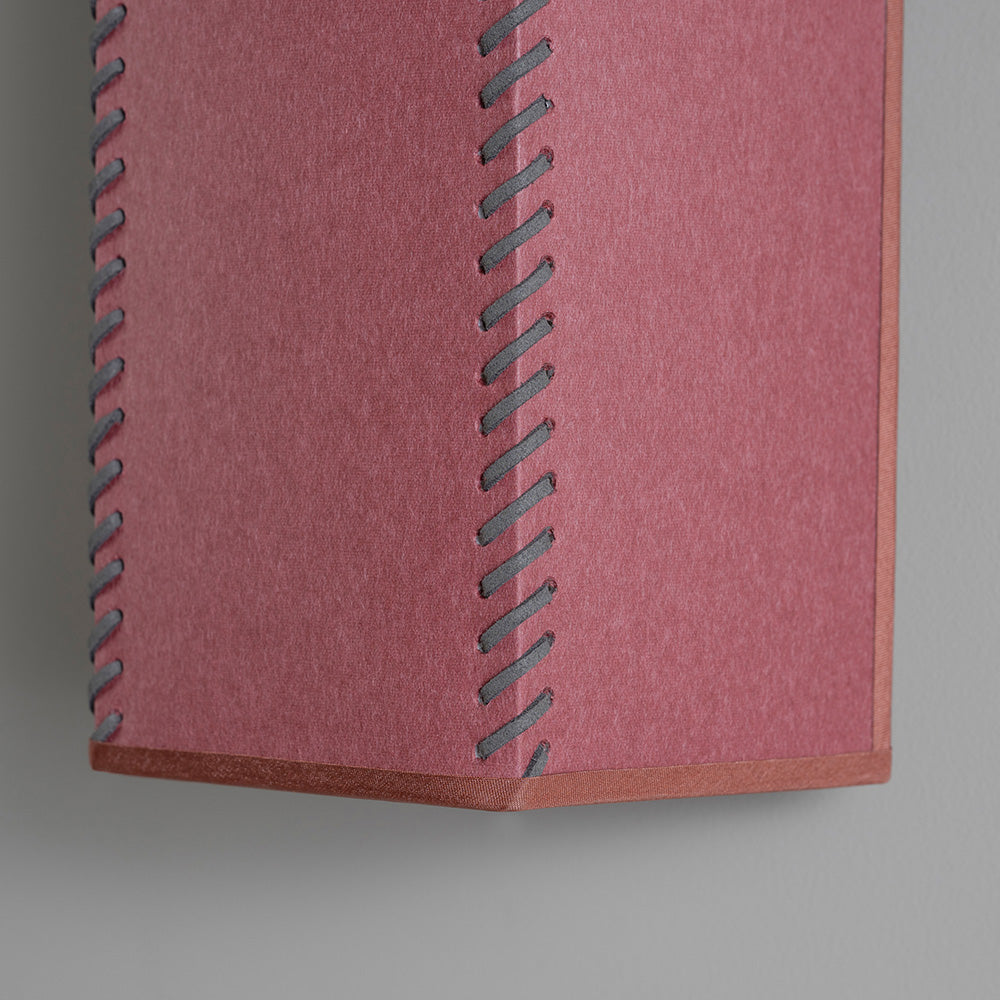 Stitch In Time Wall Light in Burgundy with Muted Pink Trim