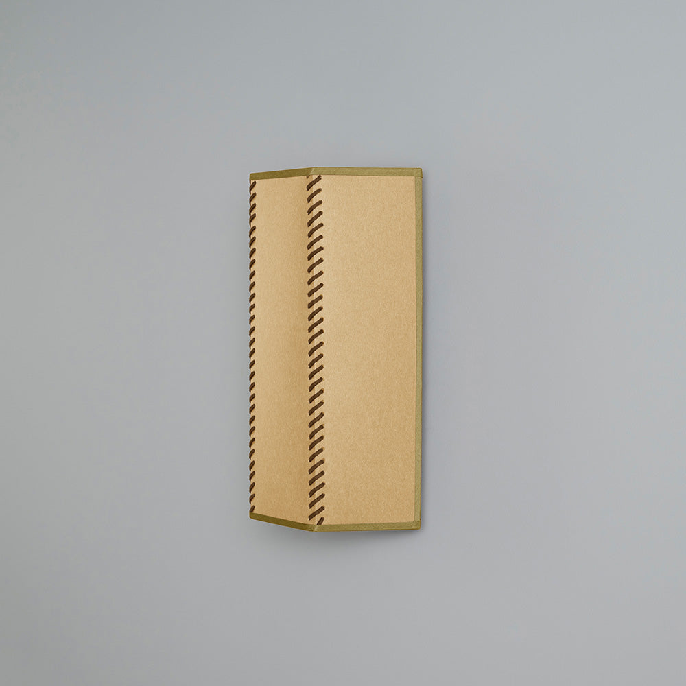 Stitch In Time Wall Light in Mustard with Antique Gold Trim, Side View - NiX